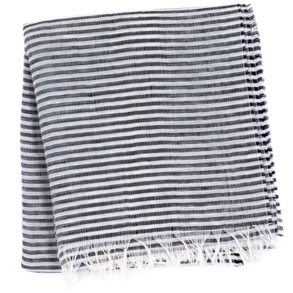 Lightweight Linen/Cotton Scarf with Eyelash Fringe